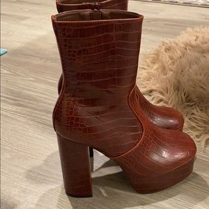 Burgundy Heeled Boots